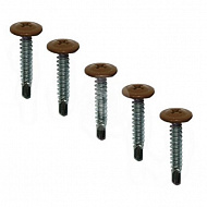 Саморез 4,2х51 мм, с прессшайбой, сверло, RAL 8017 коричневый, 250 шт 