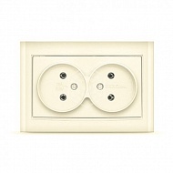 Розетка UNIVersal Бриллиант, 2-м, слоновая кость, 7948738