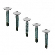 Саморез 4,2х32 мм, с прессшайбой, острый, RAL 9003 белый, 500 шт 