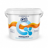 Краска моющаяся FORMULA Q8, белоснежная, 4,5 кг