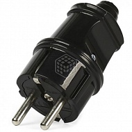 Вилка прямая Smartbuy, с/з, 16 А, 250 В, чёрная