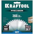 Фото Пильный диск KRAFTOOL Precision по дереву 260 х 30 мм, 60Т (1/1) 36952-260-30_Z