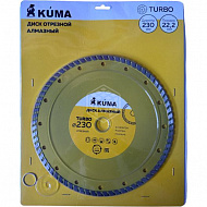 Диск KUMA алмазный, TURBO, сухая резка, 230х22,2 мм, 101357 