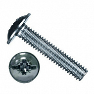 Винт мебельный полусфера с прессшайбой DIN967, 6х30 мм, 200 шт 