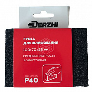 Губка абразивная Derzhi, средней жесткости, Р40