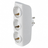 Разветвитель-тройник Smartbuy, с/з, белый, 16А, 250В, SBE-16-A04w-3z
