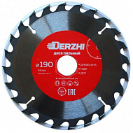 Диск DERZHI пильный по дереву, 190х30 мм, колесо 20/30, 24 зуба, 8114-190