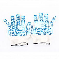 Перчатки  с ПВХ хлопок+полиэфир, 10 кл., размер М (точка) (10/250)