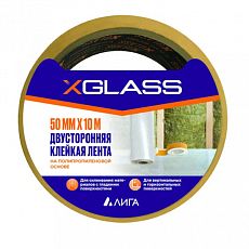 Лента клейкая X-Glass двухсторонняя на полипропиленовой основе 50мм х 10м (1/36) 160383
