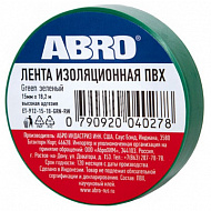 Изолента ABRO ET 912, зеленая, 18 мм, 18,2 м 