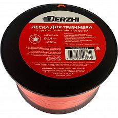 Леска для триммеров звездочка DERZHI 2,4мм, 250м, бобина (1/8) 24250-01