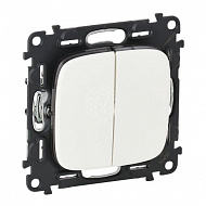 Выключатель двухклавишный Legrand Valena ALLURE, 10 А, 250 В, белый, 752705