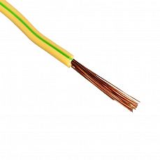 Провод установочный повышенной гибкости ПуГВ (ПВЗ) 4 мм.кв, желто-зеленый ГОСТ <100 м>