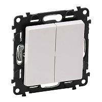 Выключатель двухклавишный Legrand Valena LIFE, 10 А, 250 В, белый, 752405 Выключатель двухклавишный Legrand Valena LIFE, 10 А, 250 В, белый, 752405