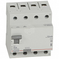 Выключатель дифференциального тока Legrand RX3, 30мА, 40А, 4П, AC, 402063