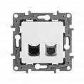Фото Двойная розетка Legrand RJ11 + RJ45/категория 5/UTP/Etika/белый 672252_Z