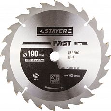 Диск STAYER "MASTER" FAST-Line пильный по дереву, 190х30мм, 24Т (1/6/36) 3680-190-30-24_z01