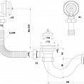 Фото Сифон Ани для ванны 1 1/2" с выпуском и переливом Ани пласт (1/35) E150