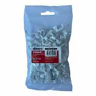 Скоба для кабеля Derzhi, прямоугольная, 12 мм, 100 шт, 368-012