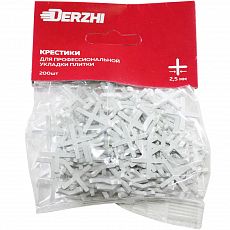 Крестик DERZHI для кафеля пластиковый 2,5 мм <200 шт> (1/500) 383-02-25