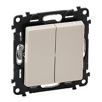 Выключатель двухклавишный Legrand Valena LIFE, 10 А, 250 В, слоновая кость, 752505 Выключатель двухклавишный Legrand Valena LIFE, 10 А, 250 В, слоновая кость, 752505