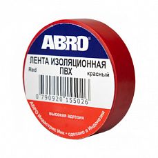 Изолента "ABRO" ET 912 красная (18мм*9,1м) (1/10/250) ET-912-18-10-RED-RW