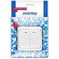 Фото Выключатель 2-кл. Smartbuy Юпитер, с подсв., о/у, 10А, 220В, белый(1/10/200) SBE-03w-10-SW2-1_Z