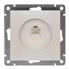 Фото Розетка UNIVersal Афина, 1-м, компьютерная, RJ45, с/у, 1А, жемчуг, еврослот, A0051-OBr 