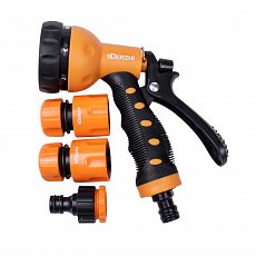 Набор поливочный DERZHI пистолет распылит 7 позиц., 2 соед 1/2",адапт внеш (1/24) 27368